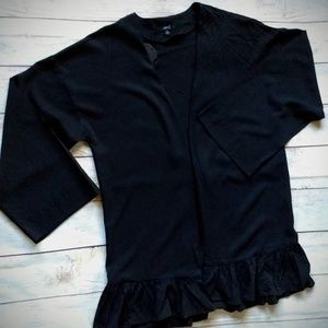 Black ruffle cardigan